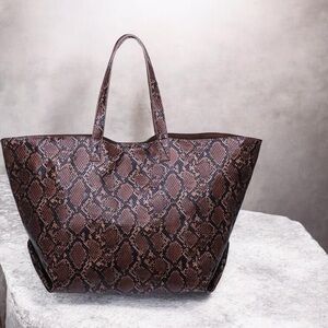 Elegant Chocolate Mylah Faux Patterned Satchel Approved Vegan